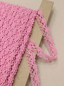 Кружево цв.св.розово-пурпурный, ш.16мм, хлопок-90%, п/э-10%