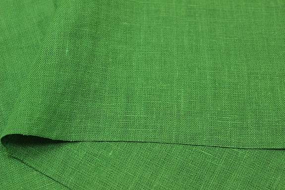 Лен костюмный с эффектом мятости цв.Зеленая листва, ш.1.45м, лен-100%, 190гр/м.кв