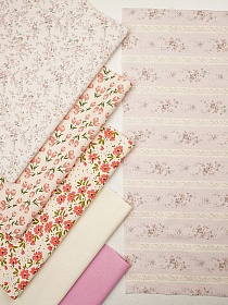 Набор тканей для рукоделия "Микровельвет: Цветочный горизонт", 45*30 см, 6 шт