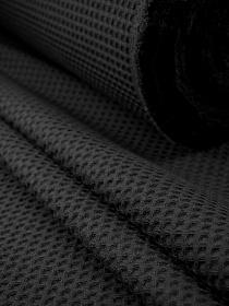 Вафельное премиум-полотно "Italy" цв.Черный с синим оттенком, ш.1.5м, хлопок-100%, 240гр/м.кв