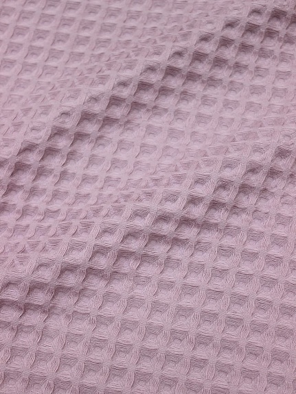 Вафельное премиум-полотно "Бохо" цв.розово-сиреневый флер, ш.1.5м, хлопок-100%, 240гр/м.кв
