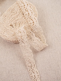 Кружево цв.суровый, ш.25мм, хлопок-100%, 10м, рис.044/3