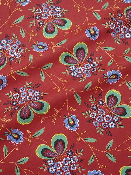 Перкаль "Марьюшка" цв.красный, ГОСТ, ш.1.5м, хлопок-100%, 125гр/м.кв