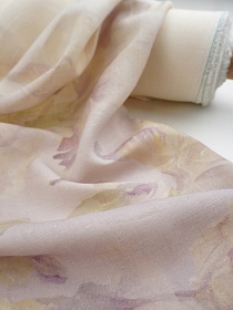 Лен костюмный (Digital) "Ирисы" градиент, СОРТ2, ш.1.5м, лен-100%, 175гр/м.кв