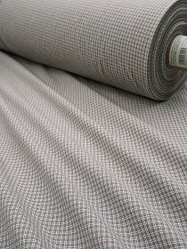 Вареный (стираный) хлопок "Мелкая двойная клетка" цв.серо-кофейный, ш.2.5м, хл-100%, 115гр/м.кв
