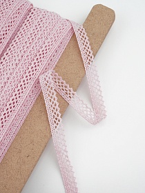 Кружево цв.нежно-розовый, ш.10мм, хлопок-90%, п/э-10%, рис.129/11