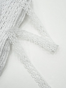 Кружево цв.белый, ш.12мм, хлопок-90%, п/э-10%, 10м
