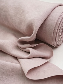 Лен постельный с эффектом мятости цв.Светлый розово-сиреневый флер, ш.2.45м, лен-100%, 165гр/м.кв