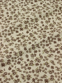 Теплый хлопок "Элиса" цв.св.бежевый/коричневый, ш.1.5м, хлопок-100%, 160гр/м.кв