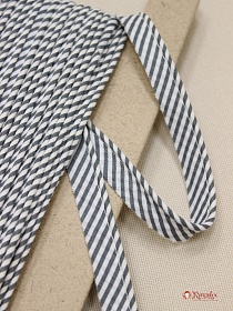 Кант отделочный (узкая полоска) цв.серый графит, ш.15мм/3мм, хлопок-100%