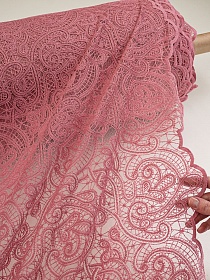 Кружевное полотно "Милада" (фестон с 2х ст.)  цв.темная роза, ш.1.3м, хлопок-80%, нейлон-20%, 100гр/м.кв