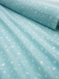 Ситец "Подснежники" цв.св.бирюзово-мятный, СОРТ2, ш.0.95м, хлопок-100%, 96гр/м.кв