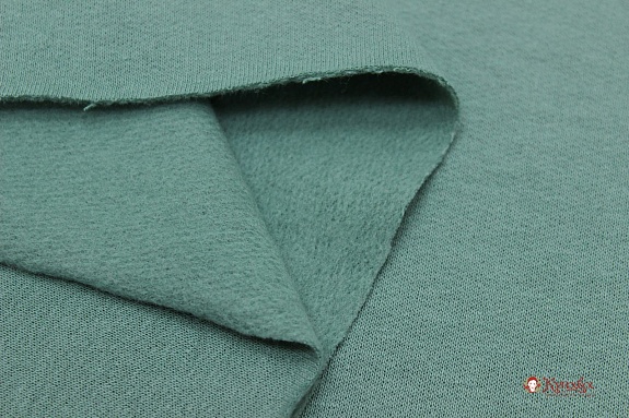 Футер 2-х нит. начес цв.Темный серо-мятный, ш.2.14м (1.07м*2, чулок), Карде/Ое, хлопок-90%, п/э-10%