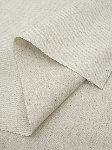 Мерный лоскут (ткань в отрезах) - Полульняная саржа цв.Суровый, ш.1.6м, лен-32%, хл-68%, 175гр/м.кв