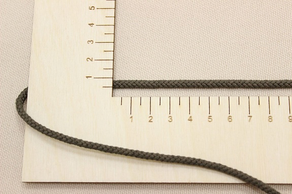 Шнур цв.коричневый хаки, ш.5мм, хлопок-100%