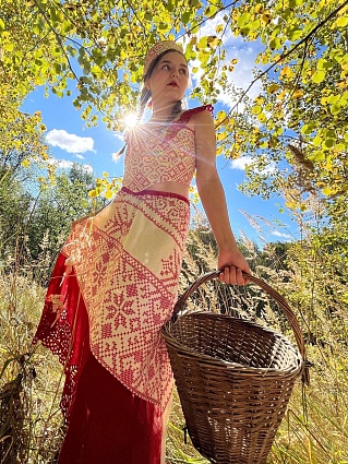 Юбка и корсет "Рябина" из хлопкольна