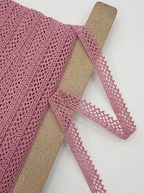 Кружево цв.дымчатая роза, ш.10мм, хлопок-90%, п/э-10%, рис.129/12