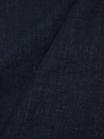 Лен костюмный с эффектом мятости цв.Чернильно-черный, ш.1.45м, лен-100%, 250гр/м.кв