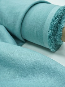 Лен с вискозой с эффектом мятости цв.Бирюзово-зеленая дымка, ш.1.45м, лен-56%, вискоза-44%