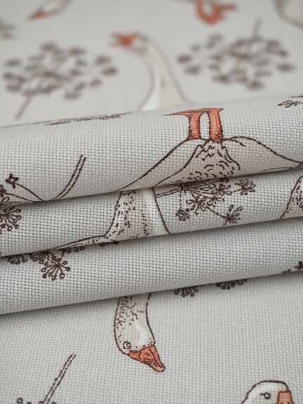 Рогожка "Гуси", ш.1.5м, хлопок-100%, 170гр/м.кв