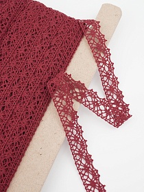 Кружево цв.бордово-красный, ш.20мм, хлопок-90%, п/э-10%, рис.015/17