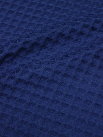 Вафельное премиум-полотно "Бохо" цв.темно-синий, ш.1.48м, хлопок-100%, 240гр/м.кв