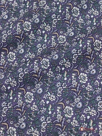 Мерный лоскут Плательный хлопок "Цветочная мозаика" цв.фиолетовый, ш.1.45м, хлопок-100%, 140гр/м.кв