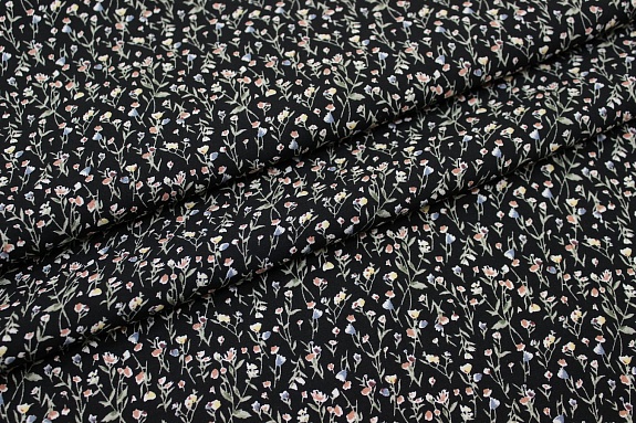 Штапель "Милолика" цв.черный, ш.1.45м, вискоза-100%, 90гр/м.кв