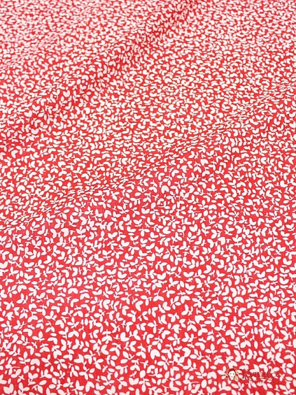 Вискоза с хлопком "Ветерок на красном", ш.1.46м, хлопок-70%, вискоза-30%, 90гр/м.кв