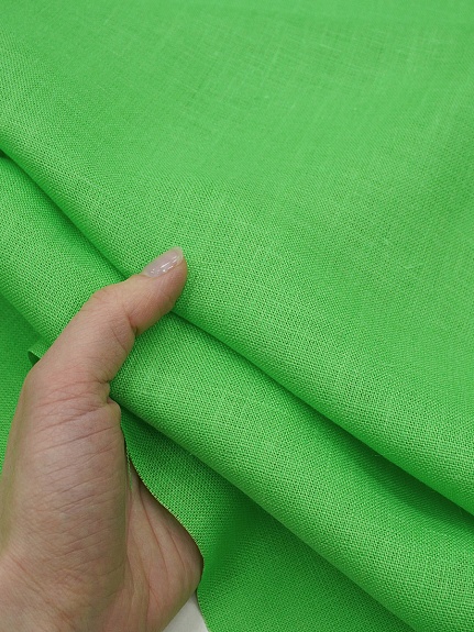 Лен костюмный с умягчением цв.Салатово-зеленый, ш.1.5м, лен-100%, 190гр/м.кв