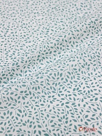 Перкаль "Мелкая листва" цв.серо-зеленый, ш.1.5м, хлопок-100%, 105гр/м.кв
