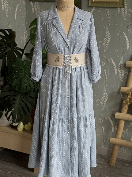 Винтажное платье в горох