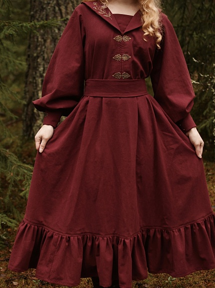 Платье из Хлопка крэш цв.Вишневый