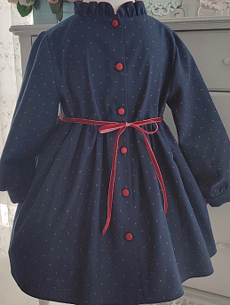 Детское платье из плательного хлопка "Редкий мелкий горох"