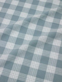 Вареный (стираный) хлопок "Клетка" цв.св.голубой мох, ш.2.5м, хлопок-100%, 125гр/м.кв