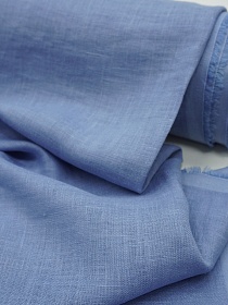 Лен сорочечный с эффектом мятости цв.Джинсовый голубой, ш.1.45м, лен-100%, 125гр/м.кв
