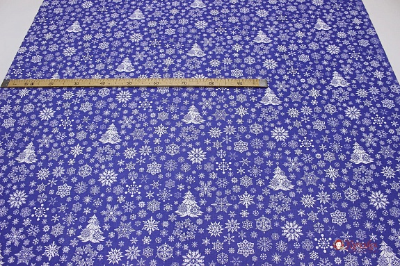 Саржа для столового белья "Снегопад" цв.синий, ш.1.5м, хлопок-100%, 178гр/м.кв