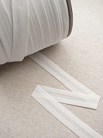 Косая бейка цв.Белый, ш.20мм, хлопок-100%