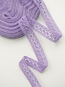 Кружево цв.сиреневый, ш.15мм, хлопок-90%, п/э-10%, 10м, рис.099/27