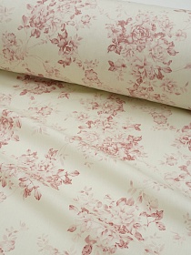 Сатин "Винтажный романс" цв.пыльная роза, ш.2.5м, хлопок-100%, 115гр/м.кв