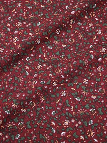 Импорт. хлопок "Сказочный вьюнок на т.бордово-красном", СОРТ2, ш.1.49м, хлопок-100%, 100гр/м.кв