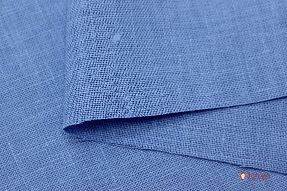 Лен костюмный с эффектом мятости цв.Насыщенный голубой, ш.1.45м, лен-100%, 190гр/м.кв
