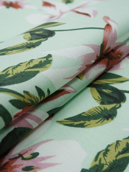 Штапель "Сладкое благоухание" цв.морозная мята, ш.1.46м, вискоза-100%, 90гр/м.кв