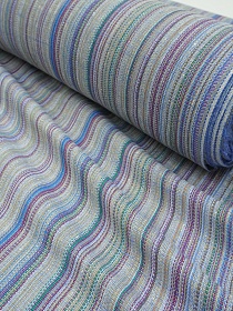 Полулен пестротканый "Васильково-голубой меланж - полоска", ш.1.6м, лен-50%, хлопок-50%, 180гр/м.кв