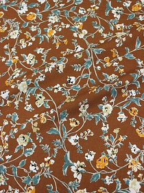 Штапель "Теплые воспоминания" цв.корица, ш.1.45м, вискоза-100%, 110гр/м.кв