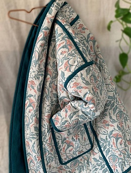 Ватник двусторонний из полульна "Гранатовое настроение" 