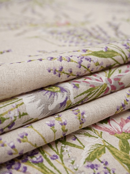 Полулен "Ароматные букеты" (на суровом), СОРТ2, ш.1.5м, лен-30%, хлопок-70%, 140гр/м.кв