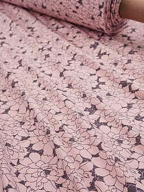 Трикотаж Кулир.гладь "Единое цветение" цв.св.розовый, ш.1.96м (0.98*2, чулок), Компакт, хл-100%