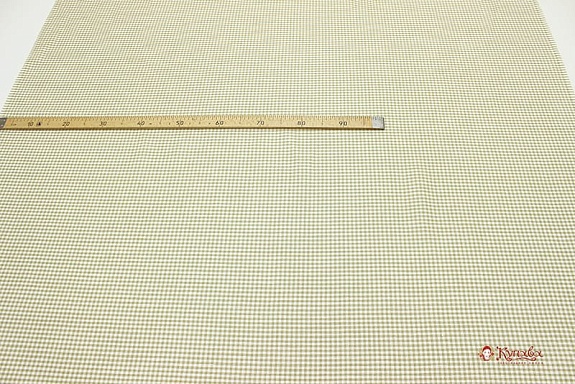 Полулен пестротканый "Оливковая/белая клетка", ш.1,51м, лен-52%, хл-48%, 170 гр/м.кв