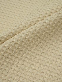 Вафельное премиум-полотно "Italy" цв.Светло-пшеничный, ш.1.5м, хлопок-100%, 240гр/м.кв